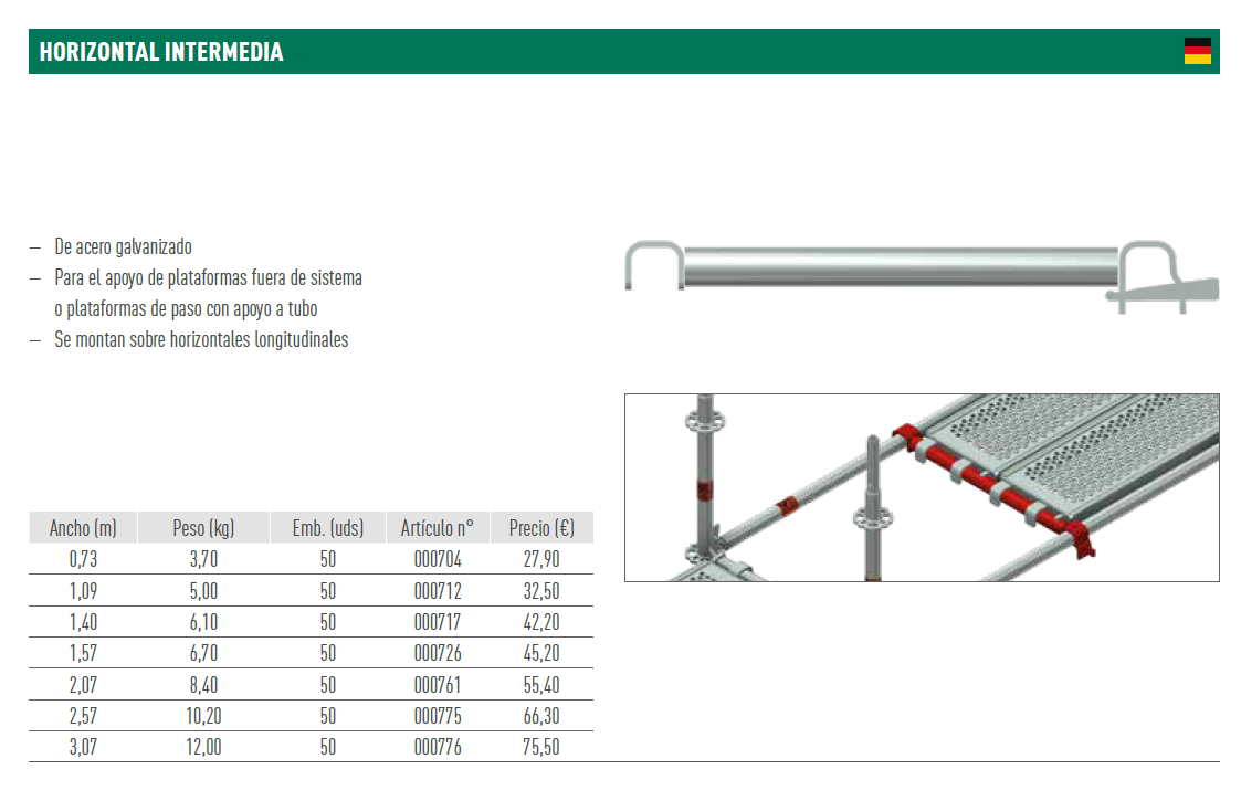 CO HORIZONTAL INTERMEDIA 1,09 M